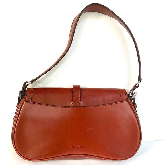 Prada Vitello England Shoulder Bag Cognac - Picture 2 of 11